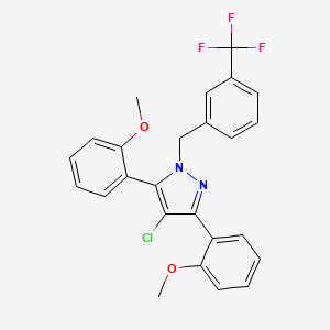 molecular formula C25H20ClF3N2O2 B10909993 4-chloro-3,5-bis(2-methoxyphenyl)-1-[3-(trifluoromethyl)benzyl]-1H-pyrazole 