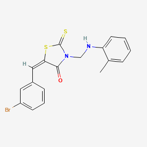 (5E)-5-(3-bromobenzylidene)-3-{[(2-methylphenyl)amino]methyl}-2-thioxo-1,3-thiazolidin-4-one