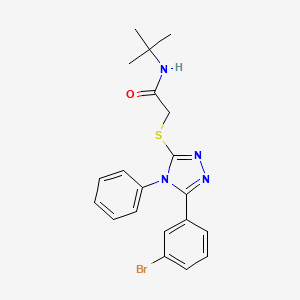 molecular formula C20H21BrN4OS B10910005 2-{[5-(3-bromophenyl)-4-phenyl-4H-1,2,4-triazol-3-yl]sulfanyl}-N-tert-butylacetamide 