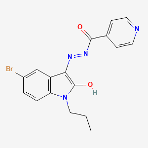 N'-[(3E)-5-bromo-2-oxo-1-propyl-1,2-dihydro-3H-indol-3-ylidene]pyridine-4-carbohydrazide