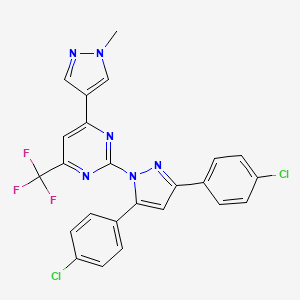 2-[3,5-bis(4-chlorophenyl)-1H-pyrazol-1-yl]-4-(1-methyl-1H-pyrazol-4-yl)-6-(trifluoromethyl)pyrimidine