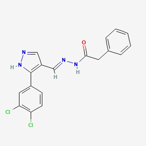 N'-{(E)-[3-(3,4-dichlorophenyl)-1H-pyrazol-4-yl]methylidene}-2-phenylacetohydrazide