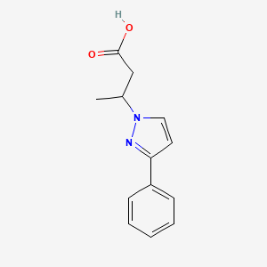 molecular formula C13H14N2O2 B10910114 3-(3-Phenyl-1H-pyrazol-1-yl)butanoic acid 