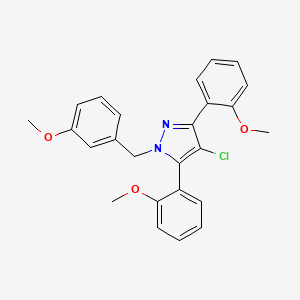 molecular formula C25H23ClN2O3 B10910127 4-chloro-1-(3-methoxybenzyl)-3,5-bis(2-methoxyphenyl)-1H-pyrazole 