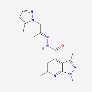 1,3,6-trimethyl-N'-[(2E)-1-(5-methyl-1H-pyrazol-1-yl)propan-2-ylidene]-1H-pyrazolo[3,4-b]pyridine-4-carbohydrazide