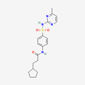 molecular formula C19H24N4O3S B10910153 3-cyclopentyl-N-{4-[(4-methylpyrimidin-2-yl)sulfamoyl]phenyl}propanamide 