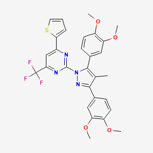 2-[3,5-Bis(3,4-dimethoxyphenyl)-4-methyl-1H-pyrazol-1-yl]-4-(2-thienyl)-6-(trifluoromethyl)pyrimidine