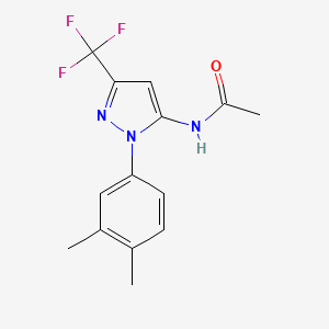 molecular formula C14H14F3N3O B10910169 N-[1-(3,4-dimethylphenyl)-3-(trifluoromethyl)-1H-pyrazol-5-yl]acetamide CAS No. 1245772-75-1