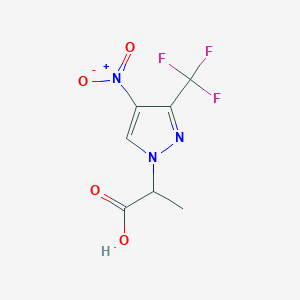 molecular formula C7H6F3N3O4 B10910171 2-[4-nitro-3-(trifluoromethyl)-1H-pyrazol-1-yl]propanoic acid CAS No. 1006957-20-5