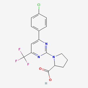 1-[4-(4-Chlorophenyl)-6-(trifluoromethyl)pyrimidin-2-yl]proline