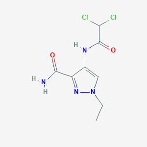 molecular formula C8H10Cl2N4O2 B10910195 4-[(dichloroacetyl)amino]-1-ethyl-1H-pyrazole-3-carboxamide 