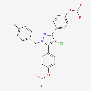 4-chloro-3,5-bis[4-(difluoromethoxy)phenyl]-1-(4-methylbenzyl)-1H-pyrazole