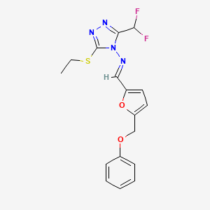 3-(difluoromethyl)-5-(ethylsulfanyl)-N-{(E)-[5-(phenoxymethyl)furan-2-yl]methylidene}-4H-1,2,4-triazol-4-amine