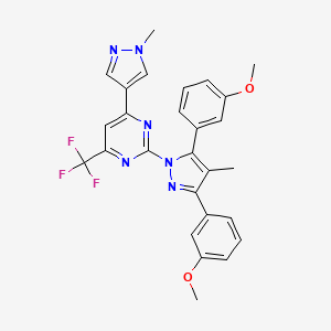 2-[3,5-bis(3-methoxyphenyl)-4-methyl-1H-pyrazol-1-yl]-4-(1-methyl-1H-pyrazol-4-yl)-6-(trifluoromethyl)pyrimidine