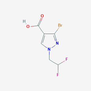 molecular formula C6H5BrF2N2O2 B10910338 3-Bromo-1-(2,2-difluoroethyl)-1H-pyrazole-4-carboxylic acid 