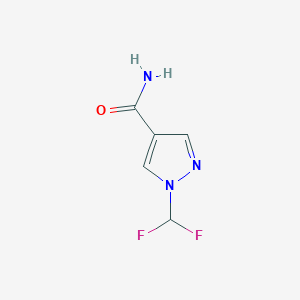 molecular formula C5H5F2N3O B10910351 1-(Difluoromethyl)-1H-pyrazole-4-carboxamide 