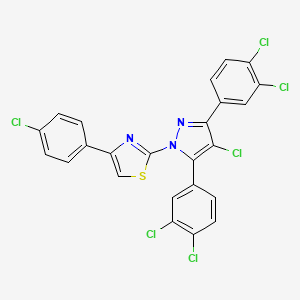 molecular formula C24H11Cl6N3S B10910355 2-[4-chloro-3,5-bis(3,4-dichlorophenyl)-1H-pyrazol-1-yl]-4-(4-chlorophenyl)-1,3-thiazole 