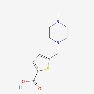 molecular formula C11H16N2O2S B10910358 5-[(4-Methylpiperazin-1-yl)methyl]thiophene-2-carboxylic acid 