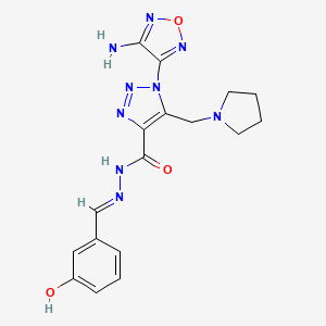 1-(4-amino-1,2,5-oxadiazol-3-yl)-N'-(3-hydroxybenzylidene)-5-(1-pyrrolidinylmethyl)-1H-1,2,3-triazole-4-carbohydrazide