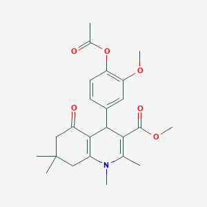 molecular formula C24H29NO6 B10910401 Methyl 4-[4-(acetyloxy)-3-methoxyphenyl]-1,2,7,7-tetramethyl-5-oxo-1,4,5,6,7,8-hexahydroquinoline-3-carboxylate 