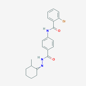 molecular formula C21H22BrN3O2 B10910402 2-bromo-N-(4-{[2-(2-methylcyclohexylidene)hydrazinyl]carbonyl}phenyl)benzamide 