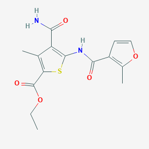 molecular formula C15H16N2O5S B10910428 Ethyl 4-(aminocarbonyl)-3-methyl-5-[(2-methyl-3-furoyl)amino]thiophene-2-carboxylate 