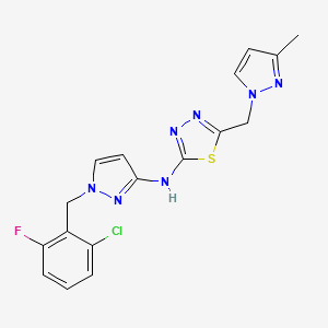 N-[1-(2-chloro-6-fluorobenzyl)-1H-pyrazol-3-yl]-5-[(3-methyl-1H-pyrazol-1-yl)methyl]-1,3,4-thiadiazol-2-amine