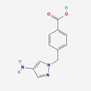 molecular formula C11H11N3O2 B10910457 4-[(4-amino-1H-pyrazol-1-yl)methyl]benzoic acid 