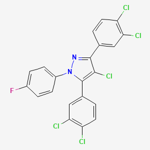 4-chloro-3,5-bis(3,4-dichlorophenyl)-1-(4-fluorophenyl)-1H-pyrazole