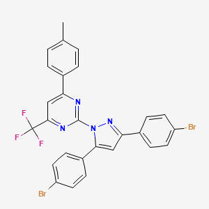 2-[3,5-bis(4-bromophenyl)-1H-pyrazol-1-yl]-4-(4-methylphenyl)-6-(trifluoromethyl)pyrimidine