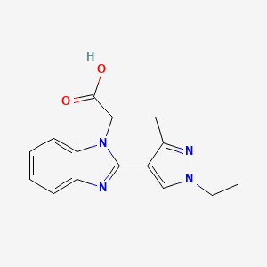 molecular formula C15H16N4O2 B10910476 [2-(1-ethyl-3-methyl-1H-pyrazol-4-yl)-1H-benzimidazol-1-yl]acetic acid 