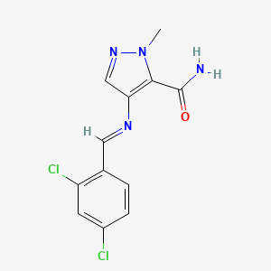 4-{[(E)-(2,4-dichlorophenyl)methylidene]amino}-1-methyl-1H-pyrazole-5-carboxamide