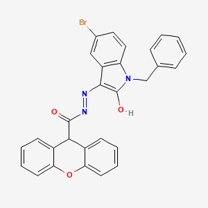 molecular formula C29H20BrN3O3 B10910527 N'-[(3Z)-1-benzyl-5-bromo-2-oxo-1,2-dihydro-3H-indol-3-ylidene]-9H-xanthene-9-carbohydrazide 