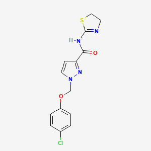 1-[(4-chlorophenoxy)methyl]-N-(4,5-dihydro-1,3-thiazol-2-yl)-1H-pyrazole-3-carboxamide