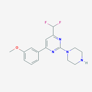 4-(Difluoromethyl)-6-(3-methoxyphenyl)-2-(piperazin-1-yl)pyrimidine