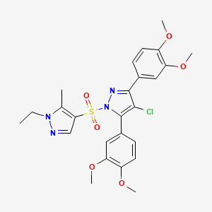 4-chloro-3,5-bis(3,4-dimethoxyphenyl)-1-[(1-ethyl-5-methyl-1H-pyrazol-4-yl)sulfonyl]-1H-pyrazole