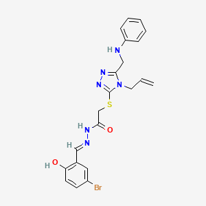 N'-[(E)-(5-bromo-2-hydroxyphenyl)methylidene]-2-({5-[(phenylamino)methyl]-4-(prop-2-en-1-yl)-4H-1,2,4-triazol-3-yl}sulfanyl)acetohydrazide