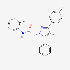 2-[4-methyl-3,5-bis(4-methylphenyl)-1H-pyrazol-1-yl]-N-(2-methylphenyl)acetamide