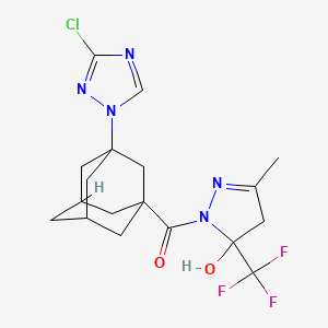 [3-(3-Chloro-1H-1,2,4-triazol-1-YL)-1-adamantyl][5-hydroxy-3-methyl-5-(trifluoromethyl)-4,5-dihydro-1H-pyrazol-1-YL]methanone