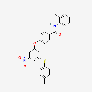 N-(2-ethylphenyl)-4-{3-[(4-methylphenyl)sulfanyl]-5-nitrophenoxy}benzamide