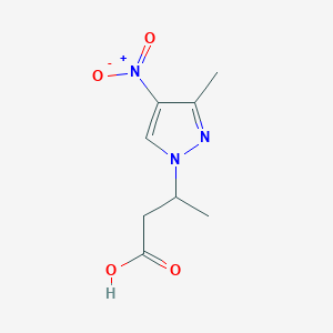 molecular formula C8H11N3O4 B10910930 3-(3-Methyl-4-nitro-1H-pyrazol-1-yl)butanoic acid 