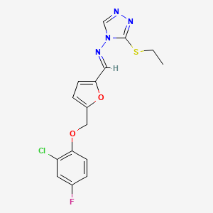 N-[(E)-{5-[(2-chloro-4-fluorophenoxy)methyl]furan-2-yl}methylidene]-3-(ethylsulfanyl)-4H-1,2,4-triazol-4-amine