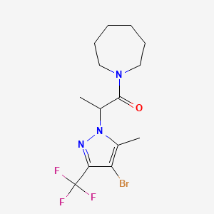 1-(azepan-1-yl)-2-[4-bromo-5-methyl-3-(trifluoromethyl)-1H-pyrazol-1-yl]propan-1-one