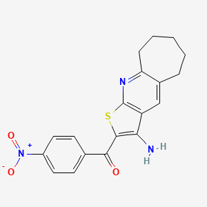 molecular formula C19H17N3O3S B10910975 (3-amino-6,7,8,9-tetrahydro-5H-cyclohepta[b]thieno[3,2-e]pyridin-2-yl)(4-nitrophenyl)methanone 