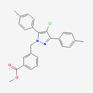 methyl 3-{[4-chloro-3,5-bis(4-methylphenyl)-1H-pyrazol-1-yl]methyl}benzoate