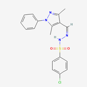 4-chloro-N'-[(3,5-dimethyl-1-phenyl-1H-pyrazol-4-yl)methylene]benzenesulfonohydrazide