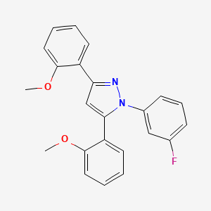 molecular formula C23H19FN2O2 B10911320 1-(3-fluorophenyl)-3,5-bis(2-methoxyphenyl)-1H-pyrazole 