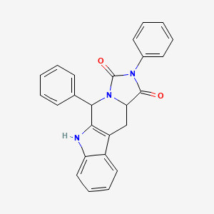 molecular formula C25H19N3O2 B10911426 2,5-Diphenyl-5,6,11,11A-tetrahydro-1H-imidazo[1,5-B]beta-carboline-1,3(2H)-dione 