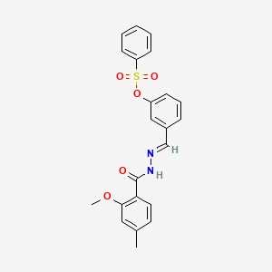 3-[(E)-{2-[(2-methoxy-4-methylphenyl)carbonyl]hydrazinylidene}methyl]phenyl benzenesulfonate