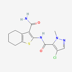 N-(3-carbamoyl-4,5,6,7-tetrahydro-1-benzothiophen-2-yl)-4-chloro-1-methyl-1H-pyrazole-5-carboxamide